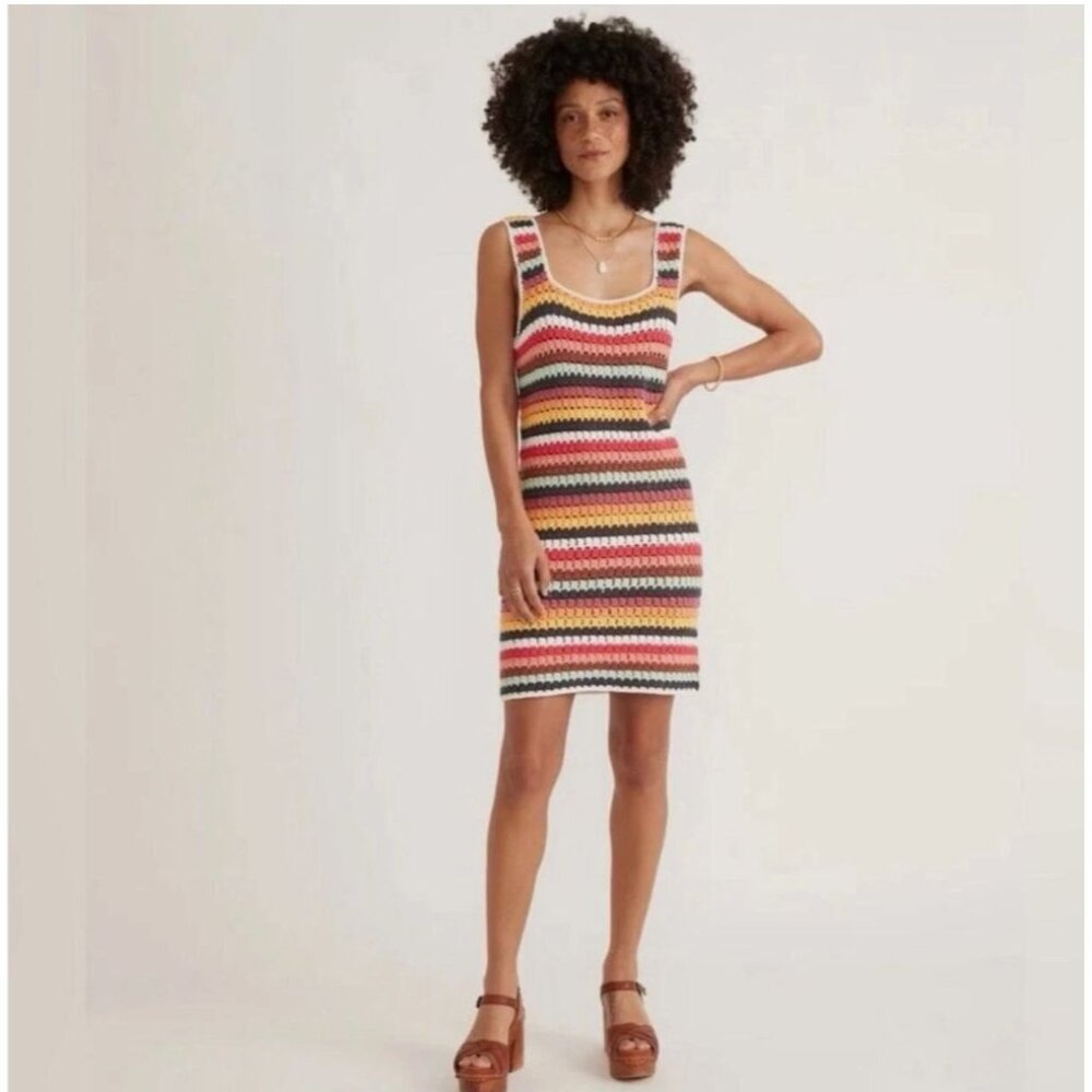 NWT Marine Layer Fiona Crochet Dress Multi Stripe L Hard to Find MSRP$228